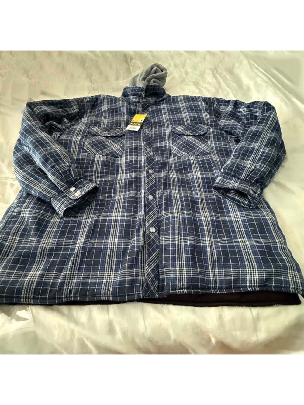 JACKET UNISEX QUILTED INSULATED BLUE PLAID SIZE 3XL DOUBLE FACING WORK SHIRT,
